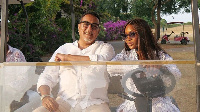 Kenya's Tourism Cabinet Secretary Najib Balala and British model Naomi Campbell in a photo