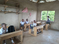 Some students of Rombless Academy Primary School in class