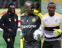 L-R Essien, Otto Addo, Richard Kingson