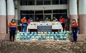 Golden Star Resources Bogoso Prestea Ladies Club presented the items to fight Coronavirus