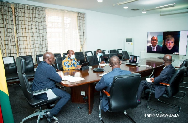 Vice Presiden Dr Mahamudu Bawumia and his team in a virtual meeting with Bill Gates