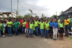 Students of the school attended a procession