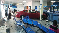 Vehicle rams into Ecobank office at Sunyani