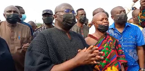 Vice President, Dr. Mahamudu Bawumia at the scenes of the explosion