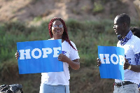 Gyankroma Akufo-Addo, daughter of Nana Addo Dankwa Akufo-Addo during the HOPE Campaign