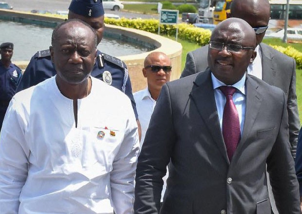 Finance Minister, Ken Ofori-Atta with Vice President Bawumia