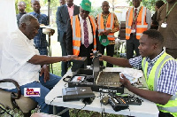 Former President John Agyekum Kufuor getting his Ghana Card