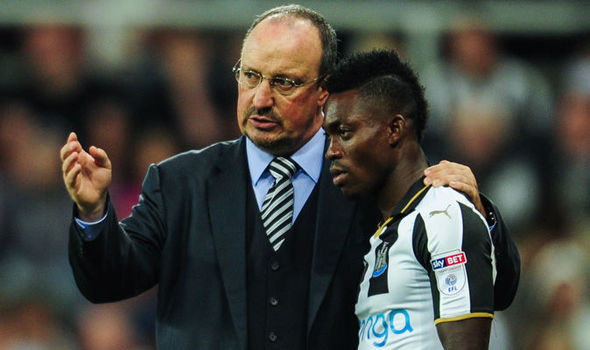 Rafa Benitez and Christian Atsu [L-R]