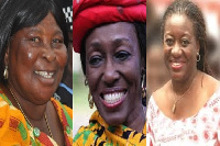 The three female presidential aspirants - Akua Donkor, Konadu Rawlings and Brigitte Dzogbenuku