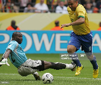 Ghana lost 3-0 to Brazil in 2006 FIFA World Cup run of 16