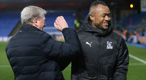 Black Stars striker, Jordan Ayew and his manager, Roy Hodgson