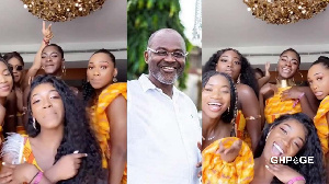 Combination photo of Ken Agyapong and his daughters