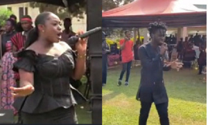 Emelia Brobbey and Kobi Rana performing at Gloria Sarfo's late mother's memorial service