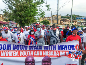 Supporters of the New Patriotic Party at the health walk