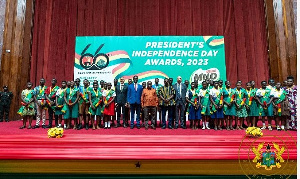 A group photograph during the 2023 President’s Independence Day Awards ceremony