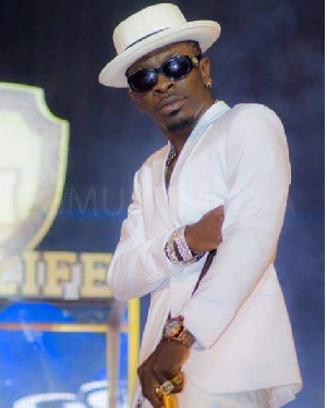 Shatta Wale White Suit