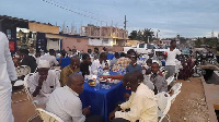 A photo of muslim's during the Iftar