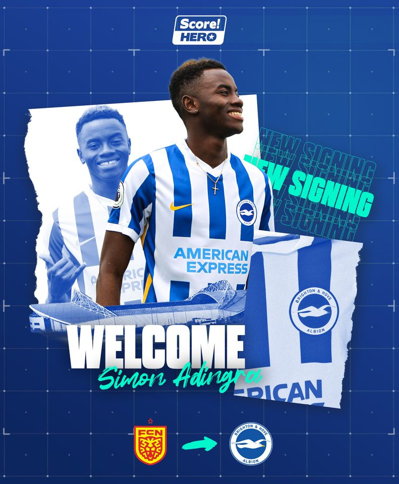 Adingra signed a four-year contract with Brighton