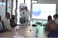 CEO of Meridian Port Services taking members of ICC Ghana through a presentation