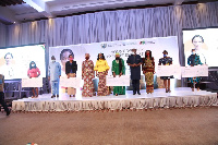 Samira Bawumia with some of the female entrepreneurs at the event