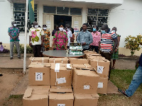 Mr Samuel Atta Mills donated over 3,500 pieces of mathematical sets to JHS candidates in his area