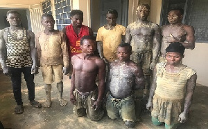 File photo: Some illegal miners who were arrested