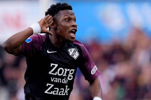 Abass Issah Celebrating His First Goal For FC Utrecht