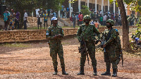 Rwandan peacekeepers at polling station in the Central African Republic, NACER TALEL | ANADOLU via A