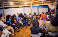 The team together with some officials at e-Ananse library