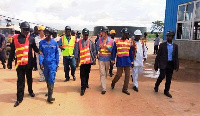 Some Shaanxi officials with a government delegation on the premises of Shaanxi Mining Company Ltd