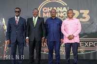 Western Regional Minister Kwabena Okyere Darko-Mensah (L) with other ministers