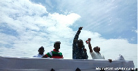 Micheal Teye Nyaunu, Former MP, Lower Manya Krobo with other members of the NDC