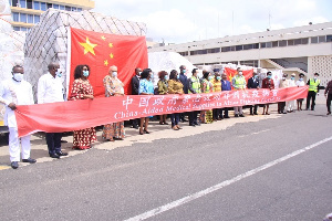 The delegation which received the donation at the Kotoka International Airport