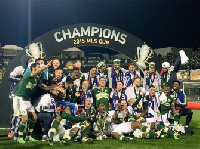 Ghana international Adam Kwarasey with his team mates after the victory