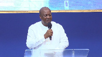 NDC Flagbearer, John Dramani Mahama joined his colleagues to thank God