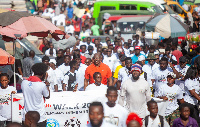 Herbert Mensah with some of the patrons at the walk