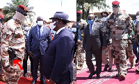 Right: Doumbouya meets Ouattara   (Left) Akufo-Addo in Conakry