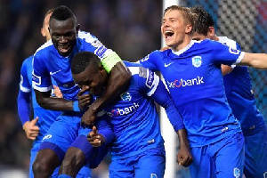 Joseph Aidoo celebrating with his mates