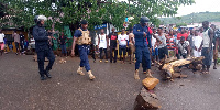 Police ensuring calm in the Krobo area