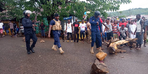 Police ensuring calm in the Krobo area