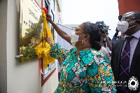 First Lady Rebecca  Akufo-Addo commissioning  an ultra-modern hostel at the Korle Bu