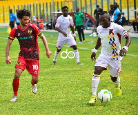 Accra Hearts of Oak winger, Patrick Razak (R)