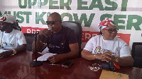 Abdullah Salifu Jonathan addressing members of the party at the press conference