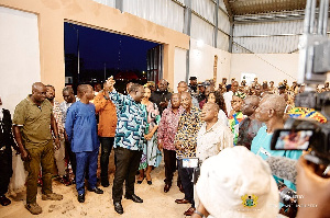 Minister for Trade and Industry, Alan Kyerematen, President Akufo-Addo at the opening ceremony