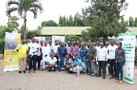 A group picture of scrap dealers and E-MAGIN Project members, at the workshop in Kumasi