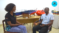 Ghanaian naval architect, George Obeng with host of BizTech, Ernestina Serwaa Asante