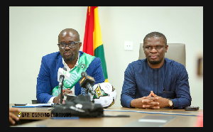 Kurt Okraku (left) with sports Minister, Mustapha Ussif