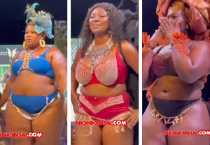 Some plus size models captured on stage at the Rythymz on the Runway