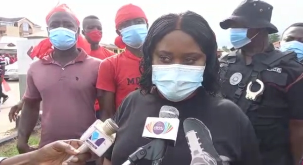 Jomoro MP Afo-Affotey at the ‘Open Our Land Border Now’ protest