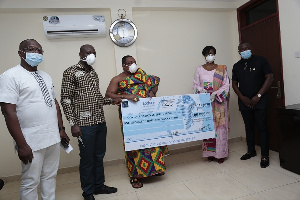 A cheque of GHC100,000 was presented to the National Trust Fund